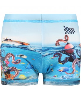 Multicolor swimshort for boy with marine animals