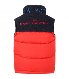 Multicolor vest for boy with logo