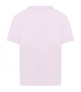 Lilac T-shirt for girl with logo