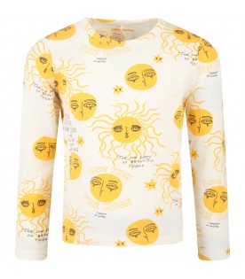Ivory T-shirt for kids with yellow moon