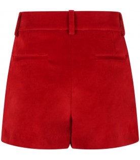 Red short for girl with bell