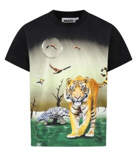 Multicolor t-shirt for boy with  tiger