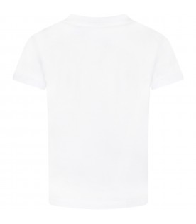 T-shirt bianca per bambino con disegni