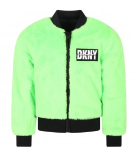 Green jacket for girl with logo