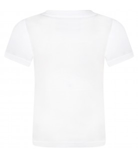 White T-shirt for kids with black