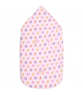 Sacco nanna rosa per neonata con logo colorato