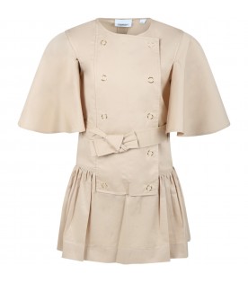 Beige dress for girl with