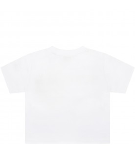 White T-shirt for babykids with beige logo