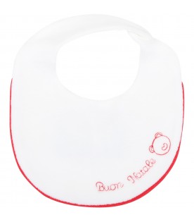 White bib for baby kids with bear