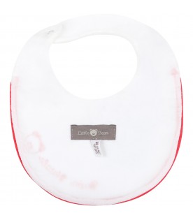 White bib for baby kids with bear