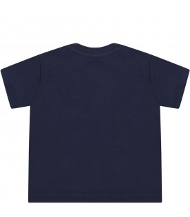 Blue t-shirt for baby kids with iconic pony logo