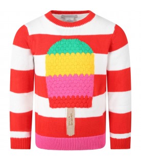 Multicolor  sweater for kids with ice cream