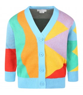 Multicolor cardigan for kids with colorful details