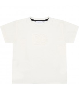 Ivory t-shirt for baby kids with logo