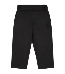 Black trouser for baby boy with logos