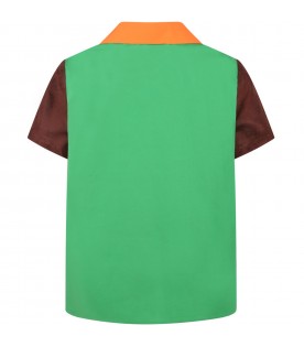 Multicolor shirt for boy with double GG