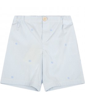 Light-blue shorts for baby boy with double GG