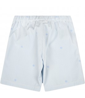 Light-blue shorts for baby boy with double GG
