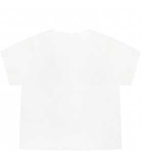 White t-shirt for baby kids with cactus