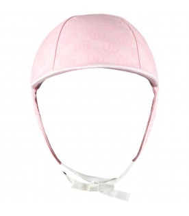 Pink hat for baby girl with double GG