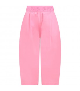 Pink trouser for girl with double FF