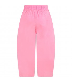 Pantalone rosa per bambina con doppie FF