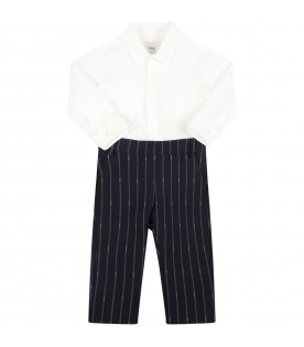 Multicolor suit for baby boy with iconic FF