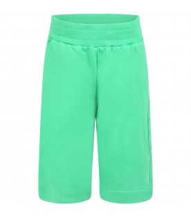 Green short for kids with logo