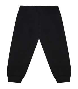 Black sweatpant for baby kids with logo