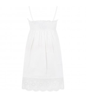 White dress for girl with logo