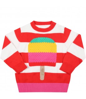 Multicolor sweater for babykids with ice cream