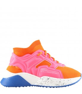 Multicolor sneakers for girl with white logo