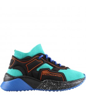 Multicolor sneakers for boy with orange logo