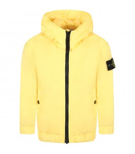 Yellow wind-jacket for boy with compass