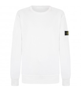 White sweatshirt for boy with compass