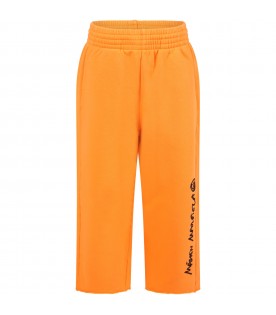 Pantalone arancione per bambini con iconico logo