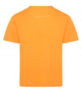 T-shirt arancione per bambini con logo