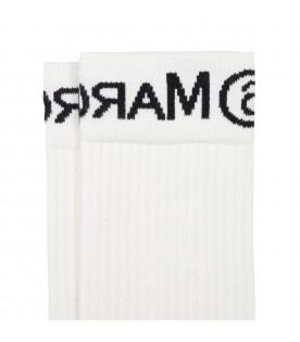 White socks for kids with logo