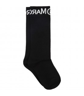 Black socks for kids with logo