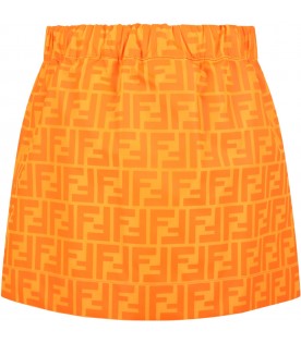 Orange skirt for girl with double FF