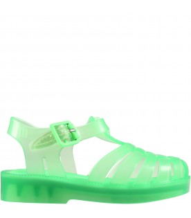 Neon green sandals for kids