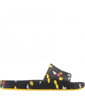 Black sandals for boy with Mickey Mouse