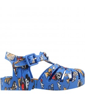 Blue sandals for kids with Disney characters