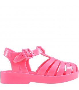 Neon pink sandals for girl