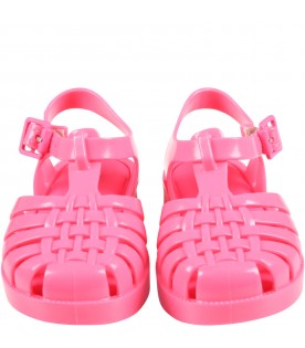 Neon pink sandals for girl