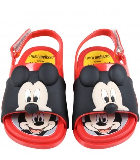 Multicolor sandals for boy with Mickey Mouse