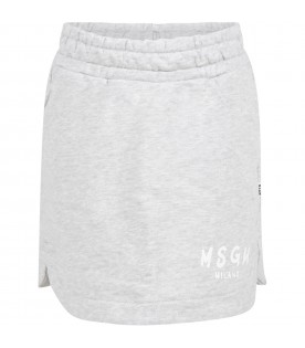 Grey skirt for girl with white logo