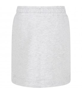 Grey skirt for girl with white logo