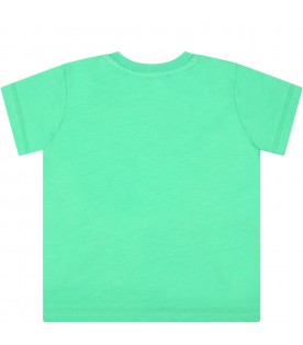 Green t-shirt for baby kids with logo
