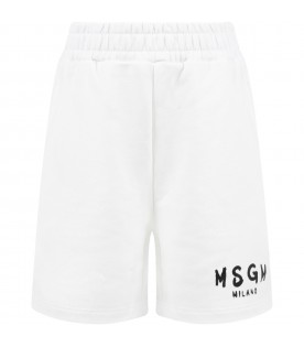White short for boy with logo